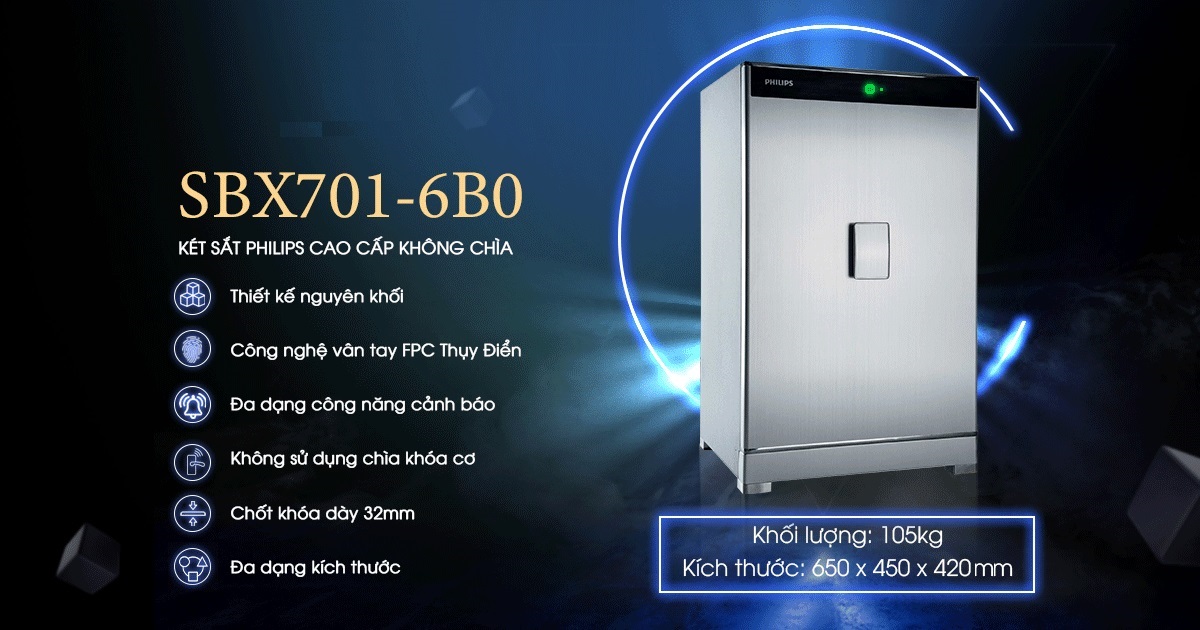 Két sắt vân tay Philips SBX701-6B0 (105kg)