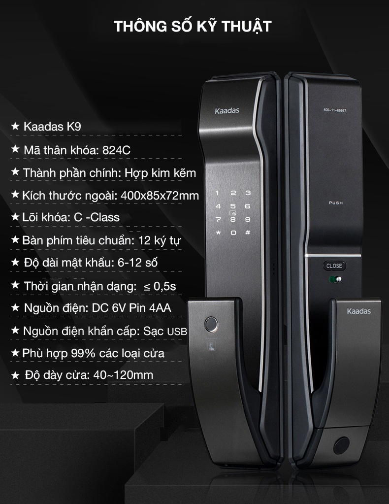 Khóa cửa điện tử Kaadas K9
