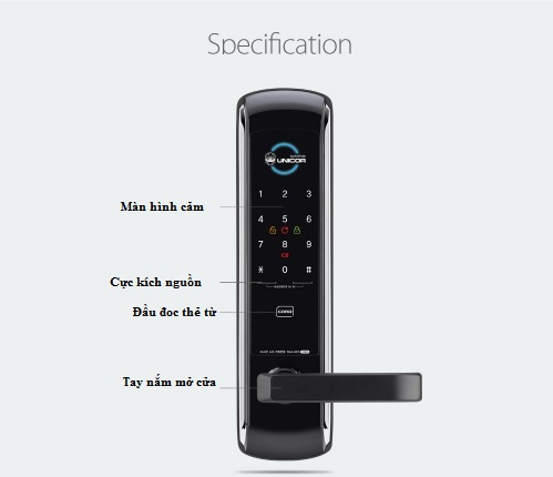 Khóa thẻ từ mã số UN-325S-SA (Cửa nhôm) (Sao chép)