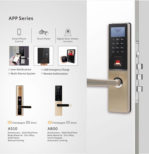 Khóa cửa vân tay Dessmann G811FP-Silver