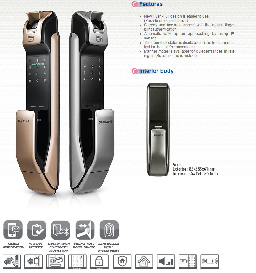 Khóa cửa vân tay Samsung SHP DP728