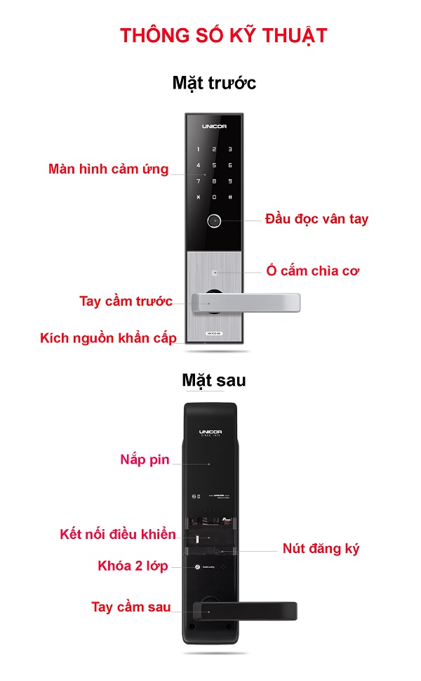 Khóa vân tay Unicor M6700BK