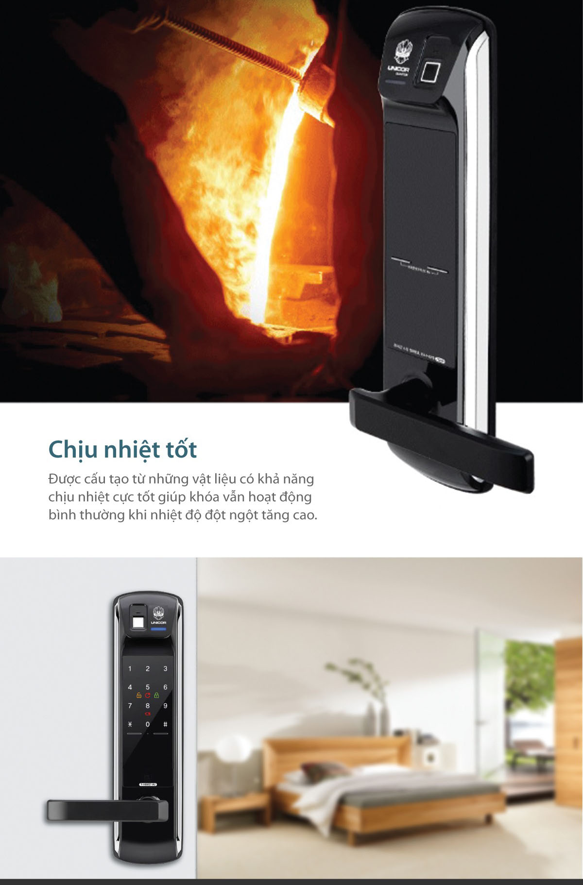 Khóa vân tay Unicor UN-7200BK-F