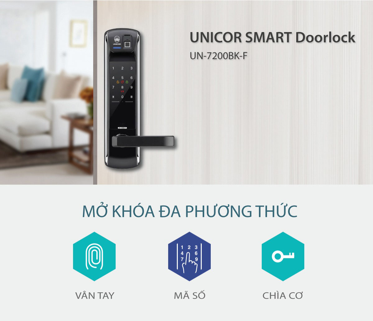Khóa vân tay Unicor UN-7200BK-F